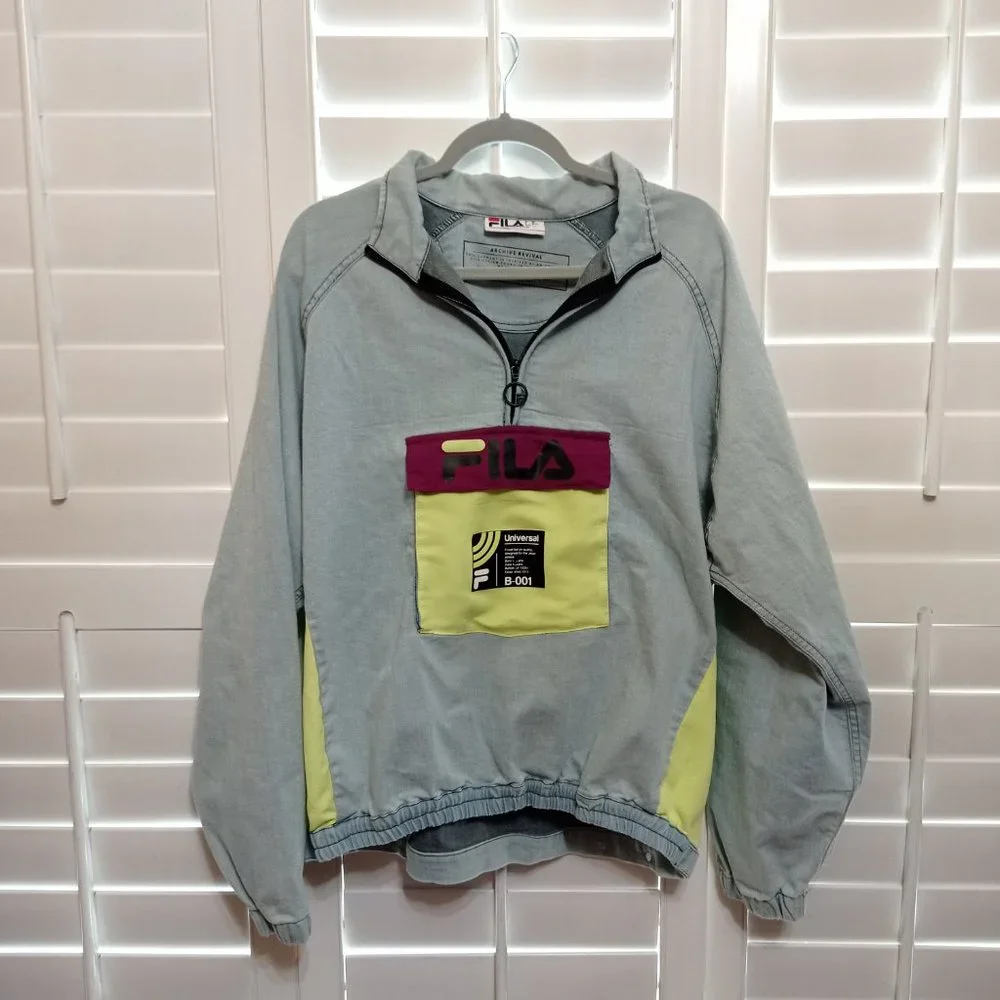 Fila - UO Pullover Doug Denim Jacket Mens Large - Archive Revival